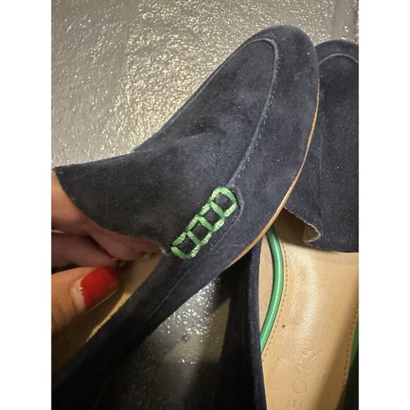 Talbots Blue Suede Leather Classic Flat Loafers Womens Shoe Size 5.5 Preppy EUC - Picture 5 of 5